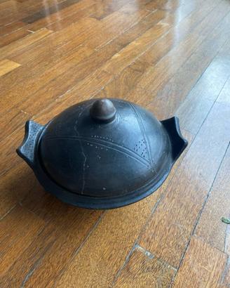 Pentola terracotta vintage fatta a mano Africa occ