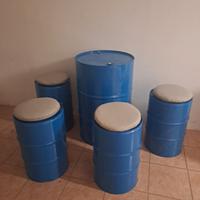 Set Arredo Esterno Industriale 5 pz - Bidoni Upcyc