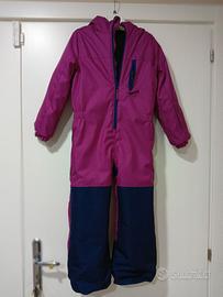 Tuta sci bambina 100 rosa e blu 6anni