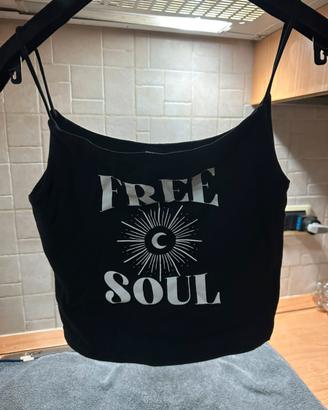 Crop top nero