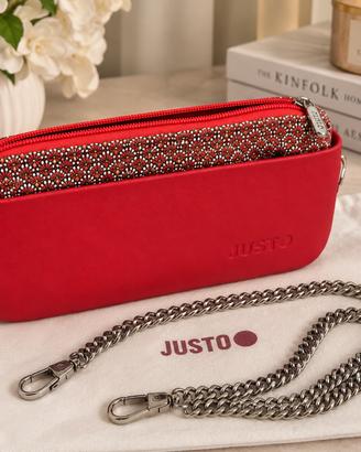Borsa JUSTO rossa con catena rimovibile