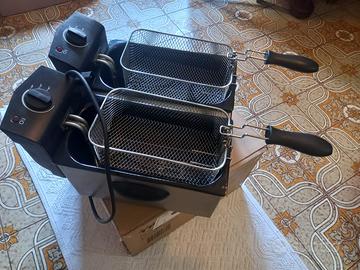 Friggitrice doppia in acciaio