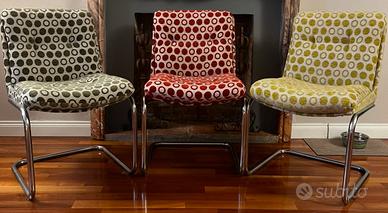 Poltrone da pranzo anni  ‘70 in acciaio