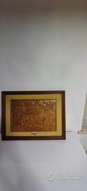 Quadro con bassorilievo in legno 