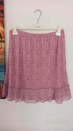 Gonna volant floreale rosa taglia 52 vintage