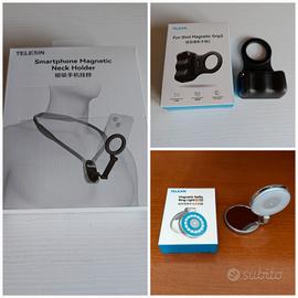 Kit TELESIN Magsafe (Grip+Supporto collo+Luce RGB)