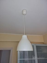 Lampadario lampada bianco paralume