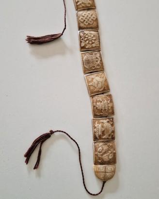Bracciale tibetano vintage in osso autentico