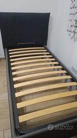 Letto contenitore singolo e materasso in lattice