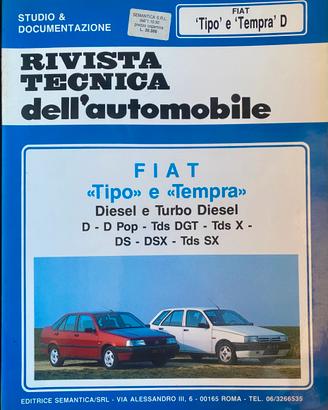 Manuale Officina RTA Fiat Tipo Tempra Diesel Tds