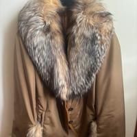 Giacca con collo e polsi in vera volpe