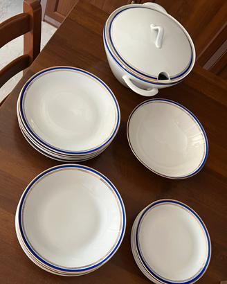 Set piatti decorati con bordino in oro