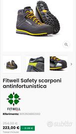 scarpe antinfortunistiche fitwell safety tg 43
