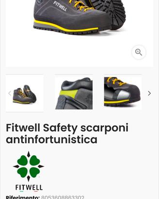 scarpe antinfortunistiche fitwell safety tg 43