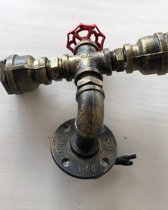 Coppia applique industrial vintage stile tubo/rubi
