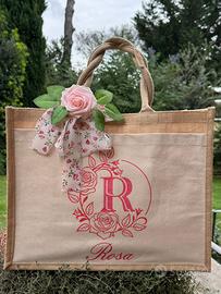 Borse juta naturale personalizzate