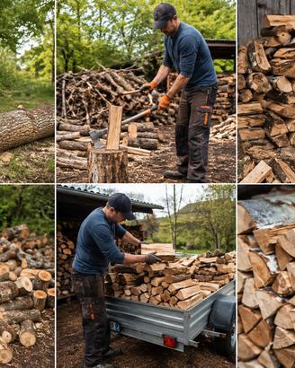 Taglio alberi e preparazione della legna