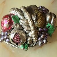 Cesto di Frutta Vintage Placcato Argento Barocco