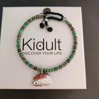 Bracciale Kidult Riccio in Agata Verde Acciaio