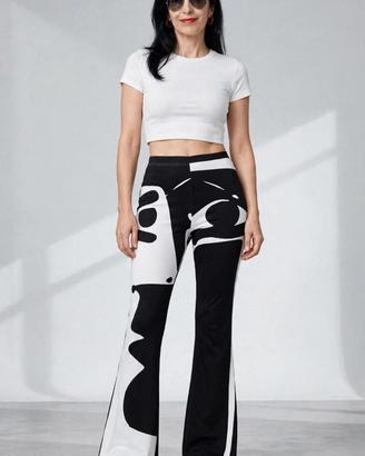 Pantalone svasato black and White