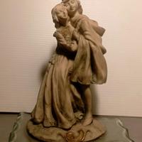 Statuina Romeo e Giulietta su base vetro. Vintage