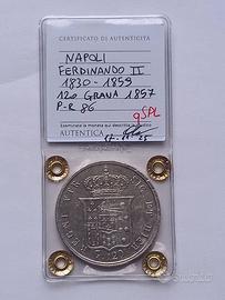 Moneta regno due Sicilie 120 grana 1857 qspl