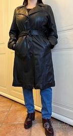 Cappotto Trench lungo vera pelle Freaky Nations