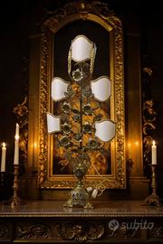 grande lampada candelabro da altare h.83cm