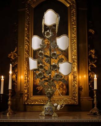 grande lampada candelabro da altare h.83cm