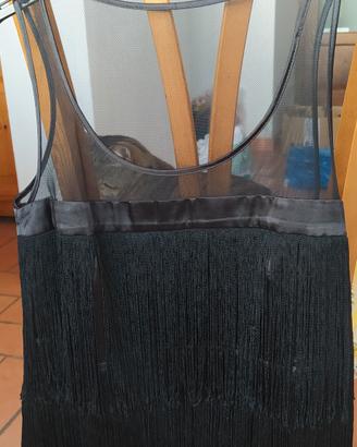 T-shirt Charleston donna tulle e raso nera.