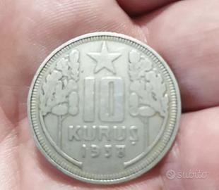 MONETA 10 KURUS 1938 TURCHIA B