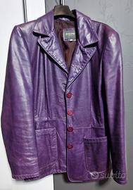 giacca pelle barone firenze tg m viola
