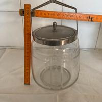 Antica biscottiera anni '50 in vetro lavorato