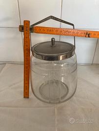 Antica biscottiera anni '50 in vetro lavorato