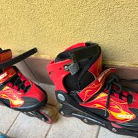 Pattini in linea Roces con protezioni