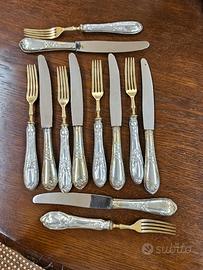 antiche posate da dolce placcato argento 