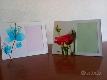 2 portafoto in vetro decorato