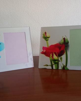 2 portafoto in vetro decorato