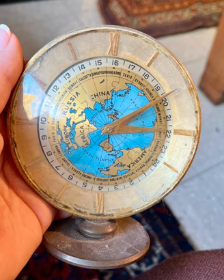 RARISSIMOorologioTAVOLO"IMHOFworldTIMEclock"anni50