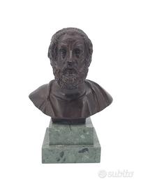 Antica Scultura Bronzo Busto Omero 800 Grand Tour