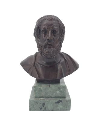 Antica Scultura Bronzo Busto Omero 800 Grand Tour