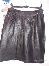 Gonna in vera pelle nera tg 46