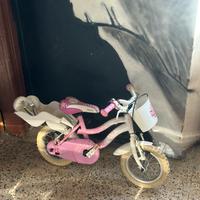 Bicicletta bimba rosa con rotelle