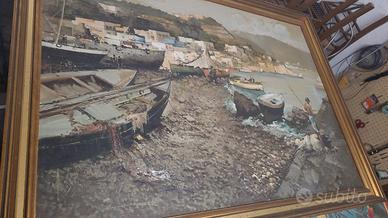 dipinto olio su tela antico