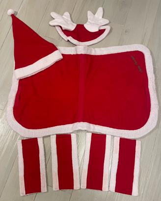 SOTTO SELLA + FASCE + CUFFIA NATALIZIA PER CAVALLO