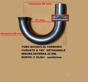 TUBO CURVATO 180 GRADI IN ACCIAIO AL CARBONIO D.20