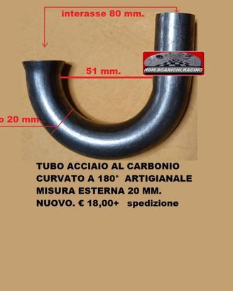 TUBO CURVATO 180 GRADI IN ACCIAIO AL CARBONIO D.20