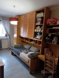 cameretta a ponte con scrivania legno olmo