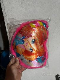 Cuscino peluche Winx Club Bloom a forma di cuore
