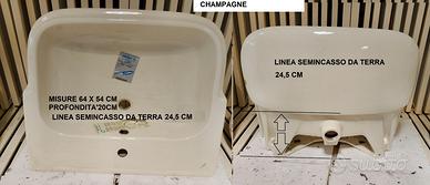 Lavabo semincasso Cidneo,colori bianco/champagne